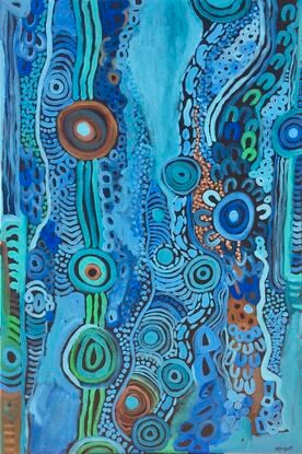 Aboriginal culture Aboriginal art inspired by my connections to Country of Wiradyuri     #culture #aboriginalart #water #raindrops #billabong