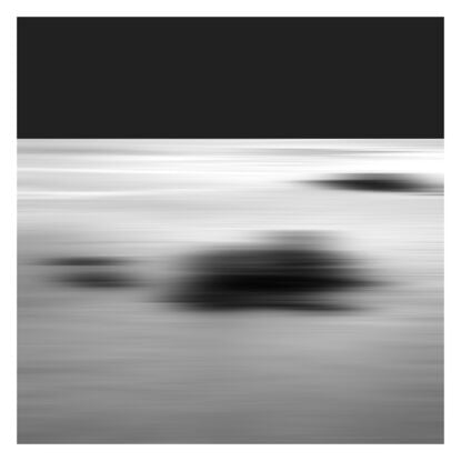 black and white seascape in abstract form