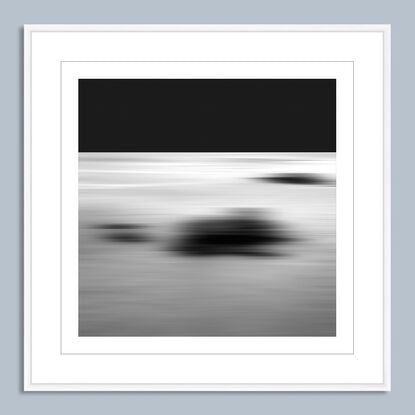 black and white seascape in abstract form