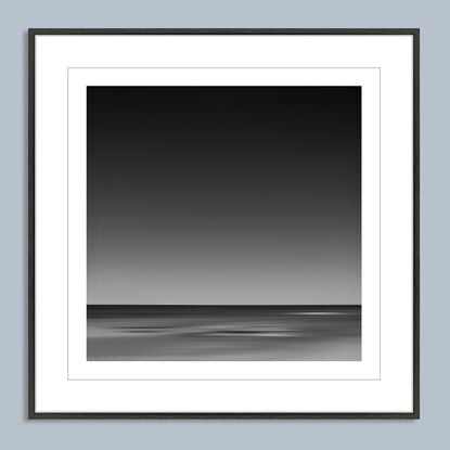 black and white seascape in abstract form