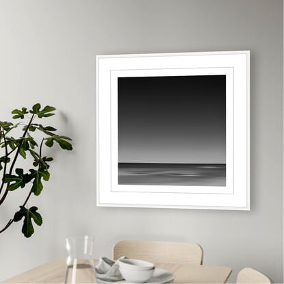 black and white seascape in abstract form