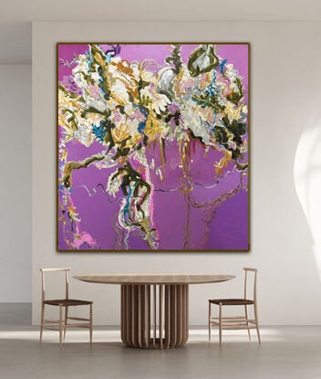 CONTEMPORARY FLORAL  ARRANGEMENT  with  vibrant Purple 