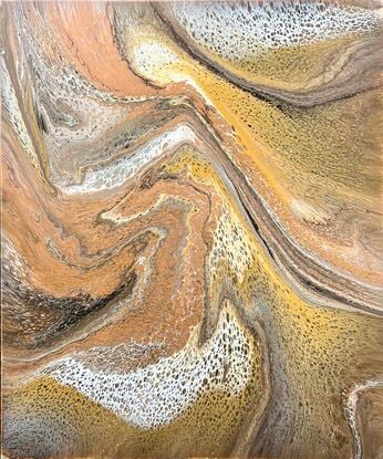 Bronze and gold acrylic painting with a varnish finish