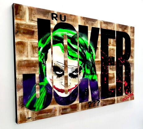 joker heath ledger brick wall graffiti