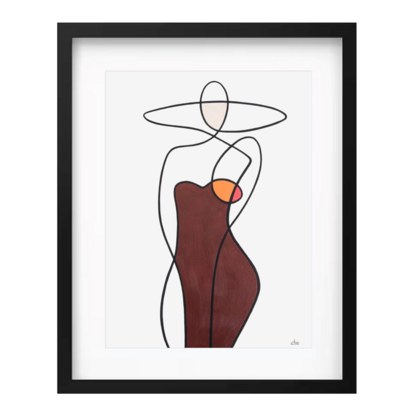 Abstract female body in oneline style