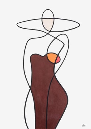 Abstract female body in oneline style