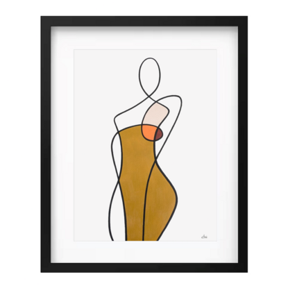 Abstract female body in oneline style