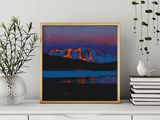 Palette knife painting of Mount Sefton. South of Mount Cook in the Southern Alps of New Zealand.
Mueller Lake Lookout.