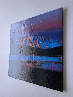 Palette knife painting of Mount Sefton. South of Mount Cook in the Southern Alps of New Zealand.
Mueller Lake Lookout.