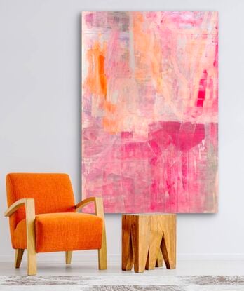 Neon pink orange abstract