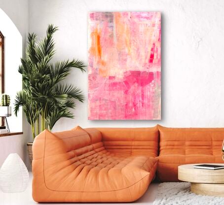 Neon pink orange abstract