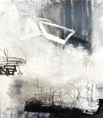 abstract black and white painting 