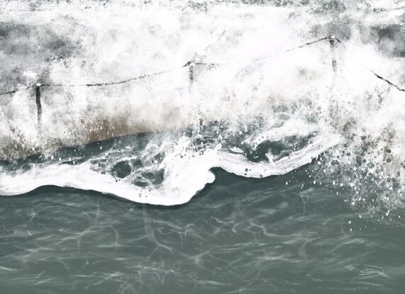 Sydney's Avalon beach rockpool is flooded by the ocean.