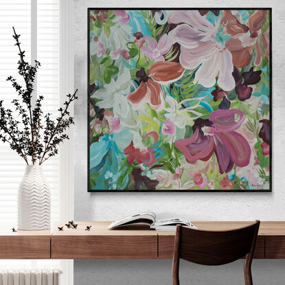 colourful flower landscape original painting 