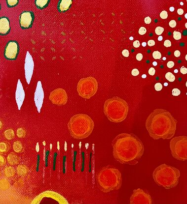 A warm abstract in reds and oranges that conveys the joy of summer heat.