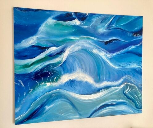 Ocean wave abstract in blue colours