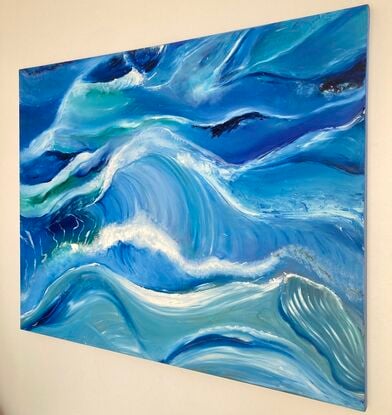 Ocean wave abstract in blue colours