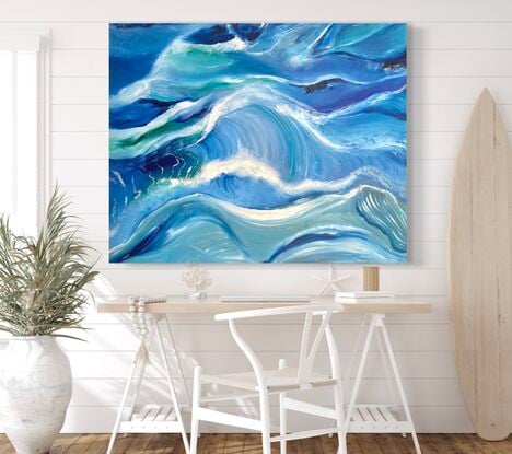 Ocean wave abstract in blue colours