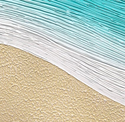 textured abstract textured wave coming onto the sand. Blues, greeny blues and beige. 