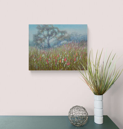 Western Australian wildflowers landscape oil painting.