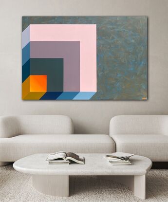 Bold hard edge abstract painting