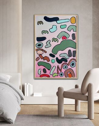 Fun abstract view of landscapes
Rich in colour and texture 
Full of character and soft tones to compliment and add a statement to your room



