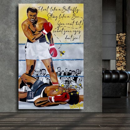 Muhammad Ali vs. Sonny Liston pop art style