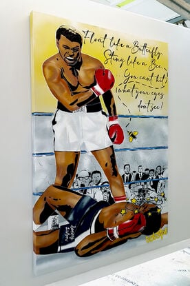 Muhammad Ali vs. Sonny Liston pop art style