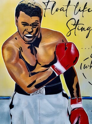 Muhammad Ali vs. Sonny Liston pop art style