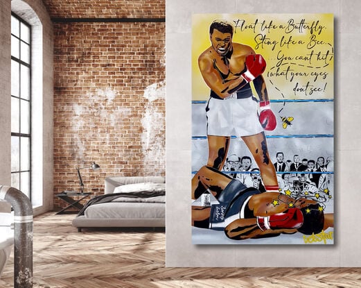 Muhammad Ali vs. Sonny Liston pop art style