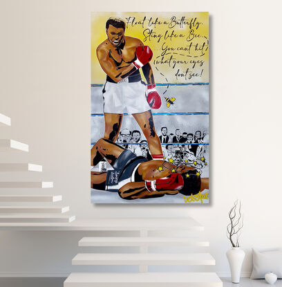 Muhammad Ali vs. Sonny Liston pop art style