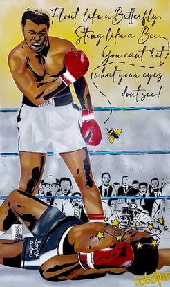 Muhammad Ali vs. Sonny Liston pop art style