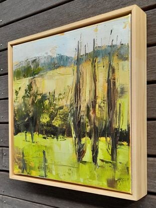 Australian landscape painting in oil, framed