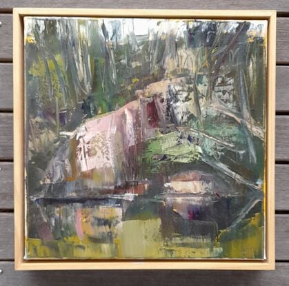 Australian landscape in oil, framed 