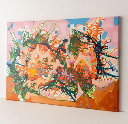 modern orange abstract painting