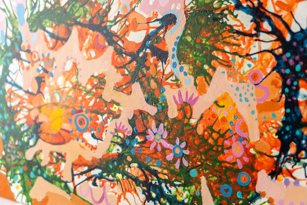 modern orange abstract painting