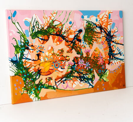 modern orange abstract painting