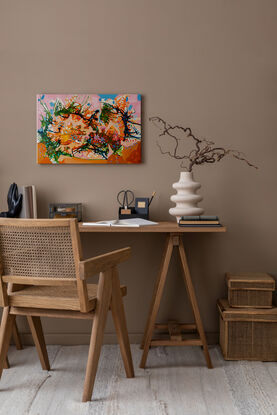 modern orange abstract painting