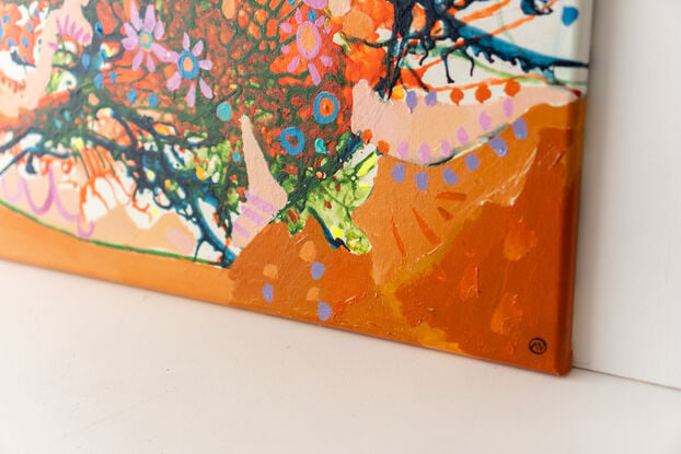 modern orange abstract painting