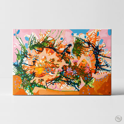 modern orange abstract painting