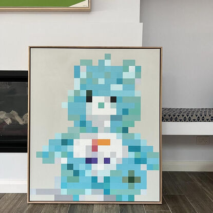 Pixelated Teddy Bear sitting down