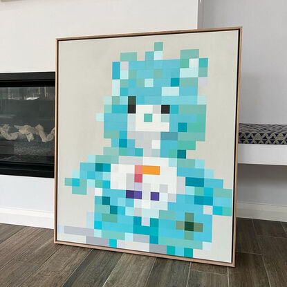 Pixelated Teddy Bear sitting down