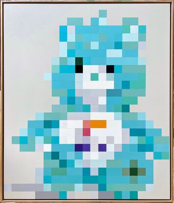 Pixelated Teddy Bear sitting down