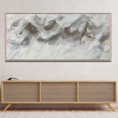 large  white and gray abstract art