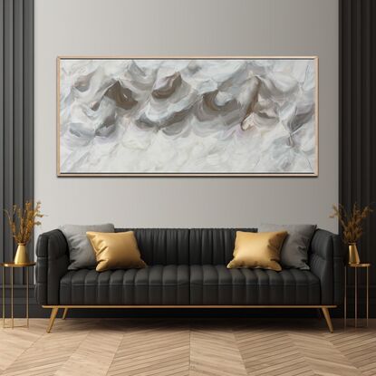 large  white and gray abstract art