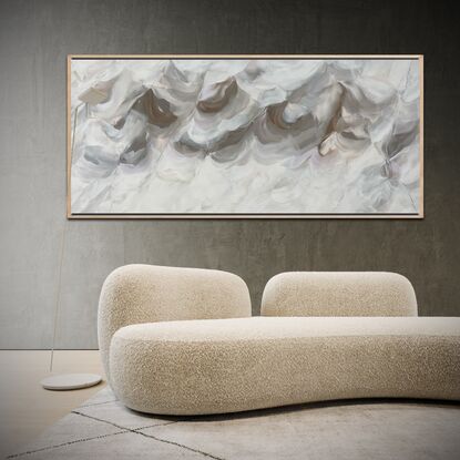 large  white and gray abstract art