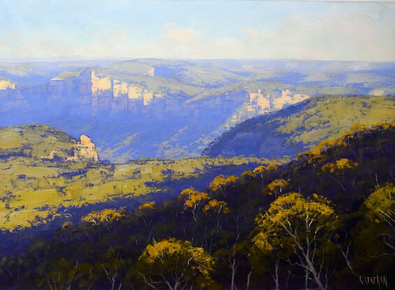 Blue mountains painting