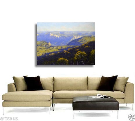 Blue mountains painting