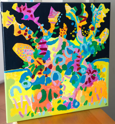 wildflowers abstract painting