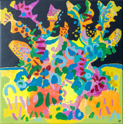 wildflowers abstract painting